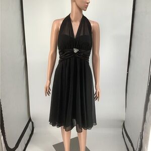 Elegant Black Halter Dress